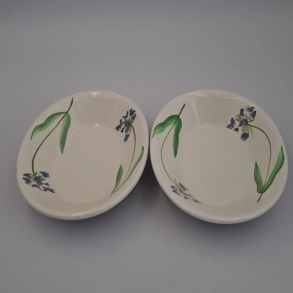 Springmaid‎ Royale Lily of the Nile Ceramic Bathroom Soap Dish Set Of 2 Purple